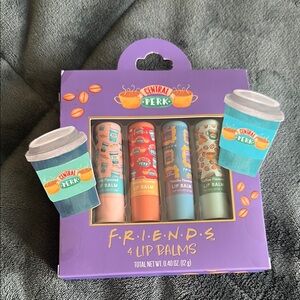 Friends Central Perk Lip Balm Set of 4 Latte Mocha Vanilla coffee flavor new